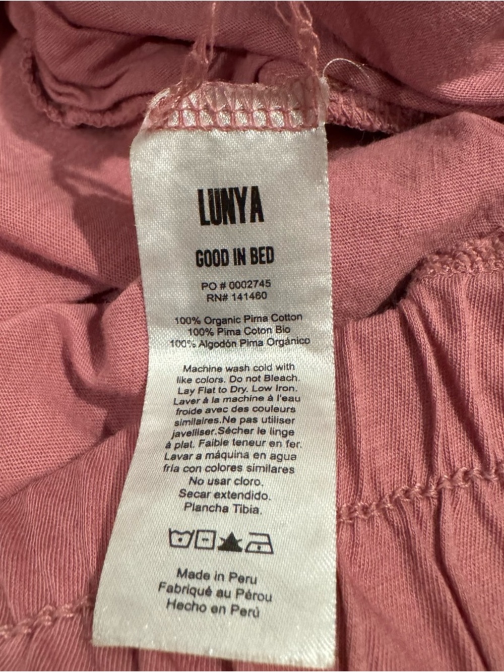 NEW Lunya Pima Organic Cotton Wide-Leg Pull-On Lounge Pants Mauve Red Pink Sz L - Picture 12 of 14